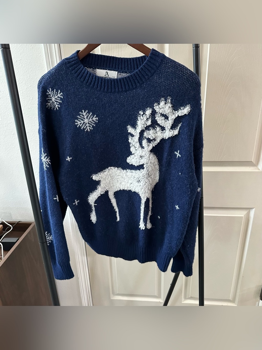 AZ Navy Reindeer Crewneck Sweater